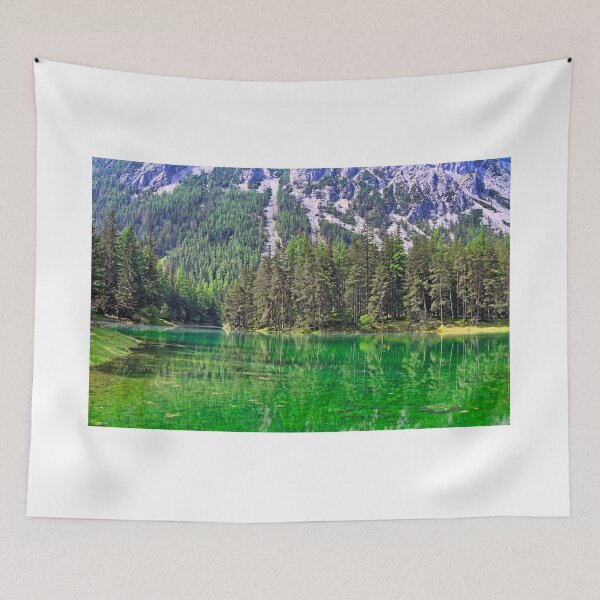 Item preview, Pristine emerald green water of Gruner See lake with forest reflection in Styria Austria designed and sold by goceris.