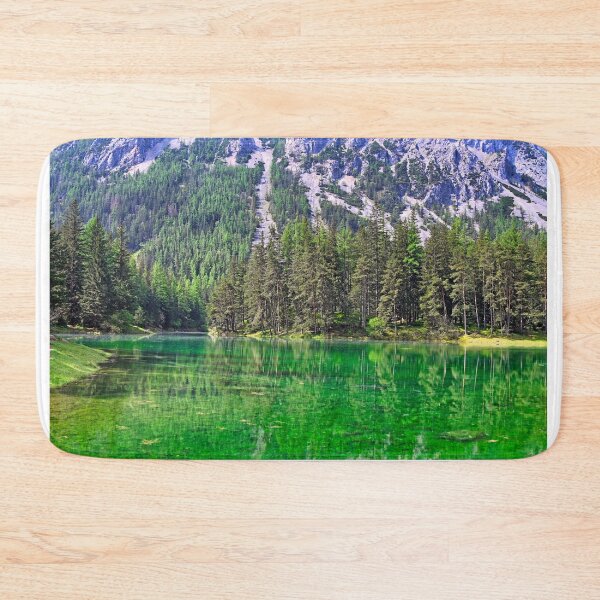 Item preview, Pristine emerald green water of Gruner See lake with forest reflection in Styria Austria designed and sold by goceris.
