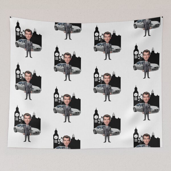 Item preview, Caricature of Pierce Brosnan in London designed and sold by vectorlove.