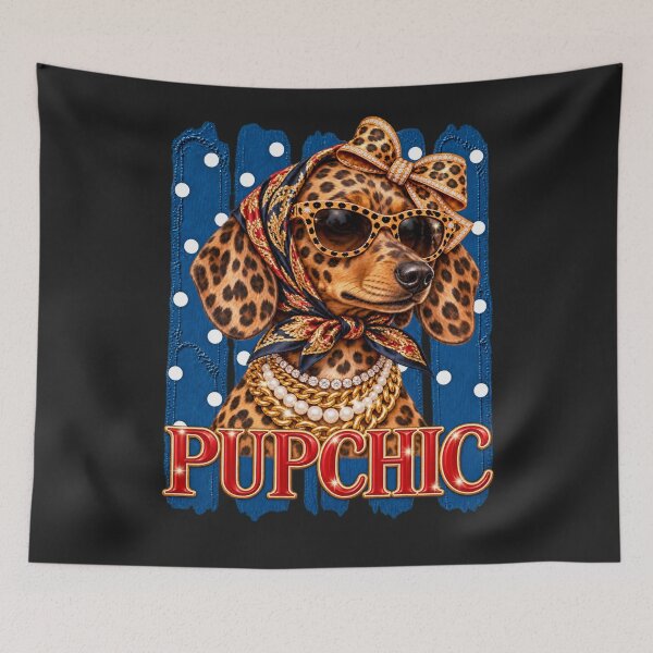 Item preview, Glam Dachshund Leopard Print Bow Bling Dog Art designed and sold by AmiGraph.