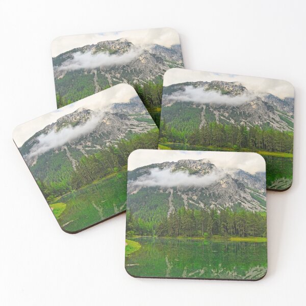 Item preview, Emerald crystal clear water of Grüner See lake in Tragöß Styria Austria with Hochschwab mountains designed and sold by goceris.
