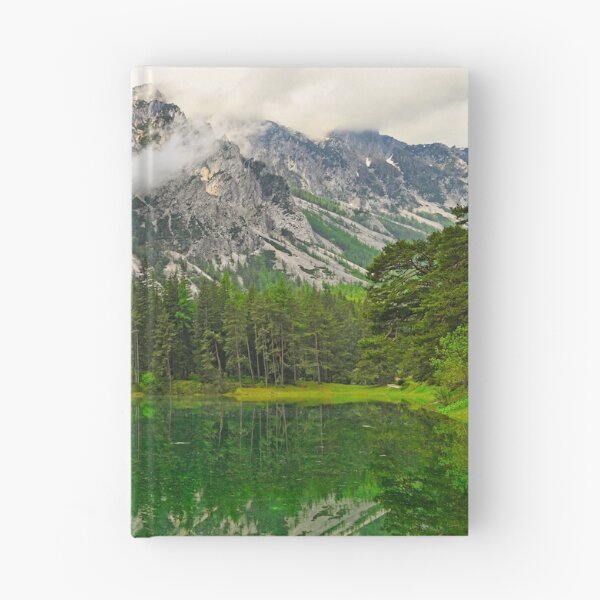 Item preview, Emerald crystal clear water of Grüner See lake in Tragöß Styria Austria with Hochschwab mountains designed and sold by goceris.