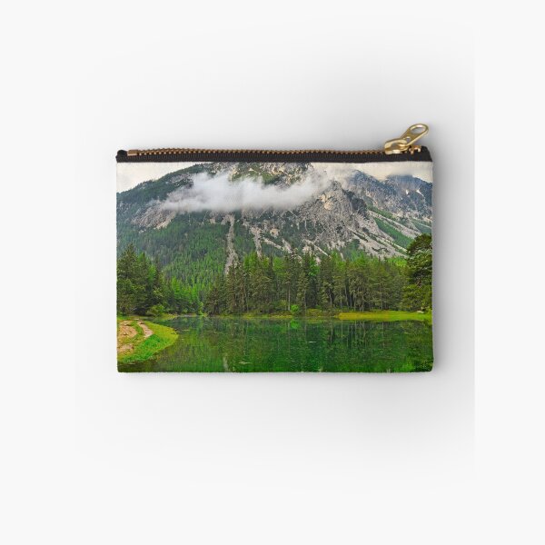 Item preview, Emerald crystal clear water of Grüner See lake in Tragöß Styria Austria with Hochschwab mountains designed and sold by goceris.