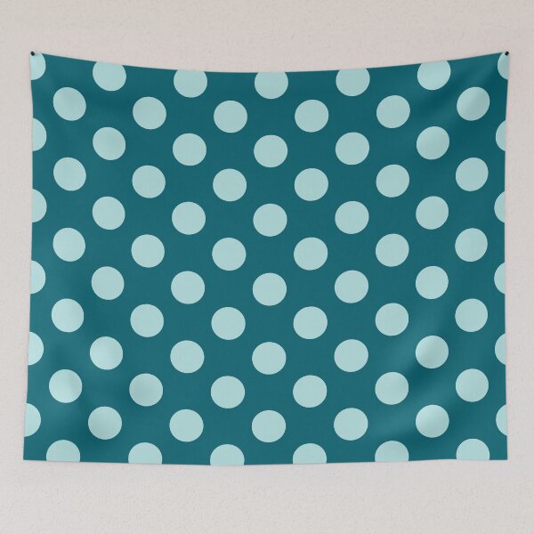Item preview, Large aqua blue polka dots on teal designed and sold by Nolan6.