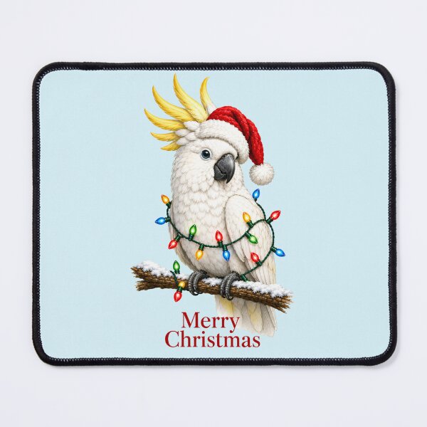 Item preview, Christmas Cockatoo – Merry Christmas Australian Bird with Christmas Lights designed and sold by SVALANART.
