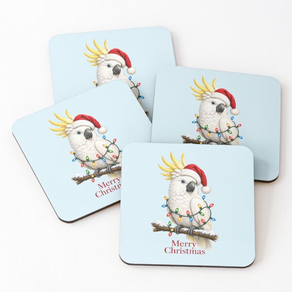 Item preview, Christmas Cockatoo – Merry Christmas Australian Bird with Christmas Lights designed and sold by SVALANART.