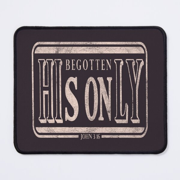 Item preview, His Only Begotten Son | John 3:16 Minimalist Christian Bible Verse Hidden Message Typography | whitish designed and sold by ZechJohnRB.