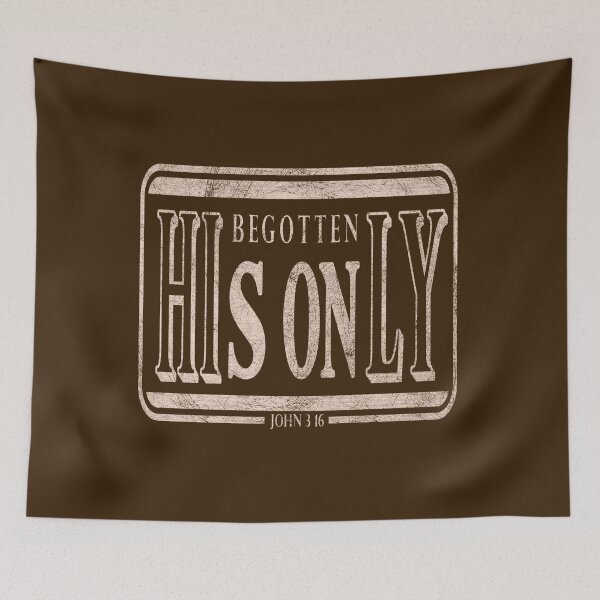 Item preview, His Only Begotten Son | John 3:16 Minimalist Christian Bible Verse Hidden Message Typography | whitish designed and sold by ZechJohnRB.