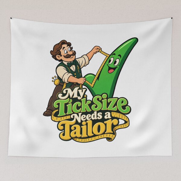 Item preview, Tick Size Tailor Funny Trading Cartoon Design designed and sold by Bikivuno.