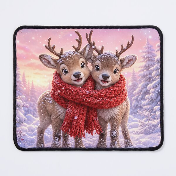 Item preview, Adorable Baby Reindeer Sharing a Cozy Red Scarf designed and sold by acceleratorhams.
