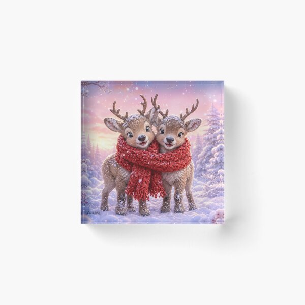 Item preview, Adorable Baby Reindeer Sharing a Cozy Red Scarf designed and sold by acceleratorhams.