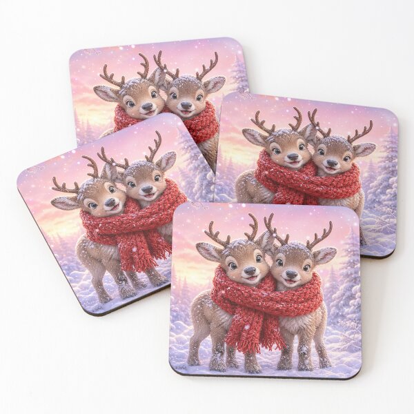 Item preview, Adorable Baby Reindeer Sharing a Cozy Red Scarf designed and sold by acceleratorhams.