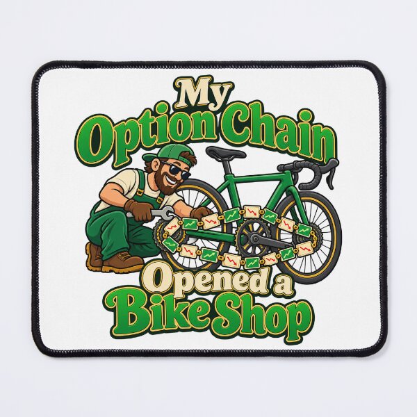 Item preview, Option Chain Bike Shop Funny Trading Cartoon designed and sold by Bikivuno.