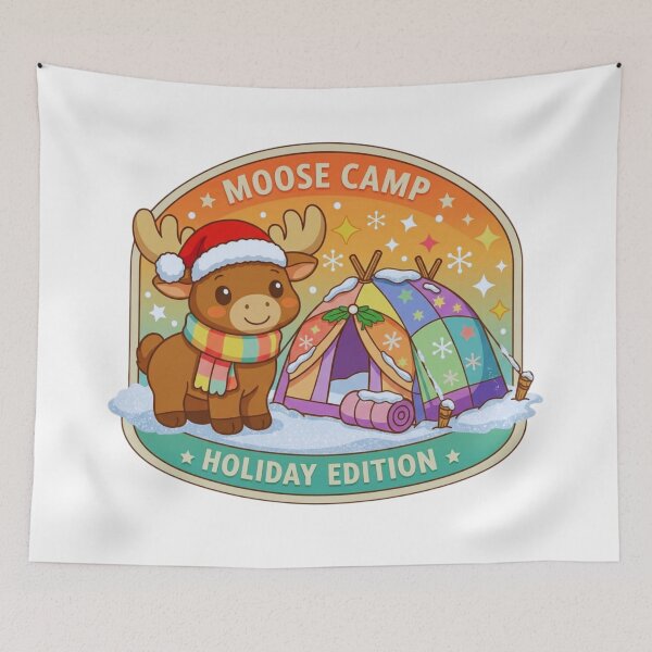 Item preview, Moose Camp Holiday Edition Pastel Outdoor Badge designed and sold by GabeMountainArt.