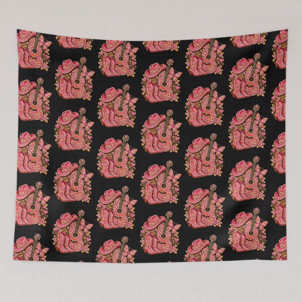 Item preview, Bedazzled Butterfly Pink Cowboy Guitar Country designed and sold by OddityVault.