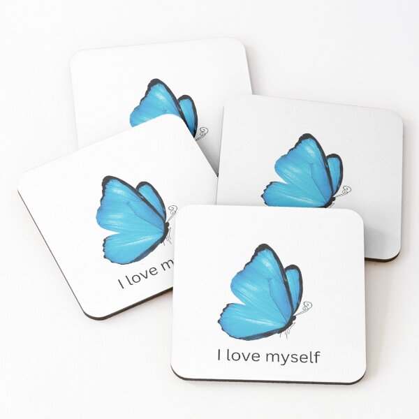 Item preview, I Love Myself Cute Blue Butterfly Aesthetic Self Love Quote designed and sold by Founderpallavi.