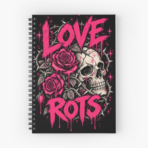 Item preview, Love Rots – Pink Grunge Skull & Roses Dark Romance designed and sold by MetaModel Editions.