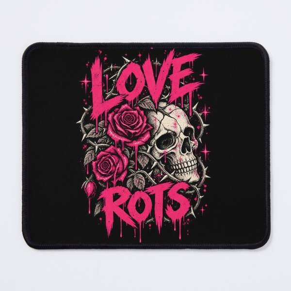 Item preview, Love Rots – Pink Grunge Skull & Roses Dark Romance designed and sold by MetaModel Editions.