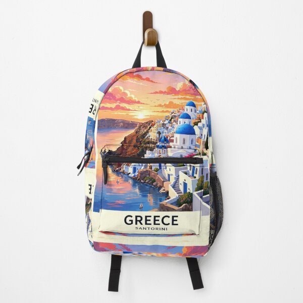 Item preview, Greece — Santorini — A Glowing Mediterranean Sunset Above the Aegean Sea designed and sold by DibujandoPorfa.