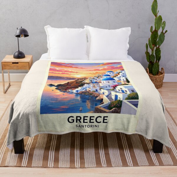 Item preview, Greece — Santorini — A Glowing Mediterranean Sunset Above the Aegean Sea designed and sold by DibujandoPorfa.