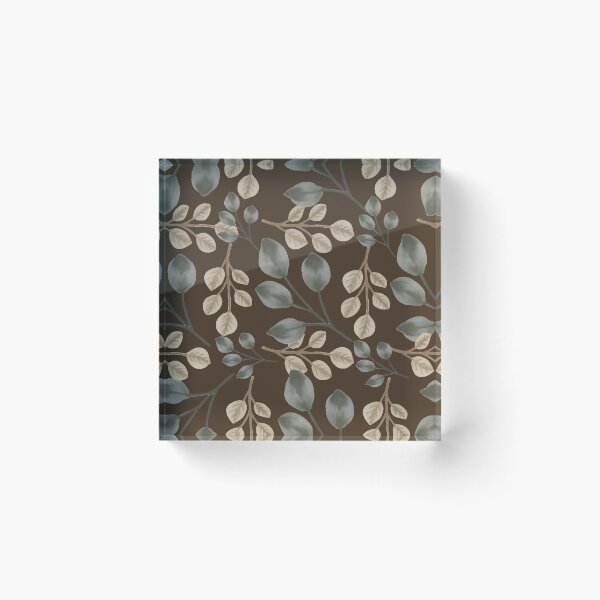 Item preview, Eucalyptus Leaves Dark Brown Seamless Pattern designed and sold by ​Jyoti Digital Artist.