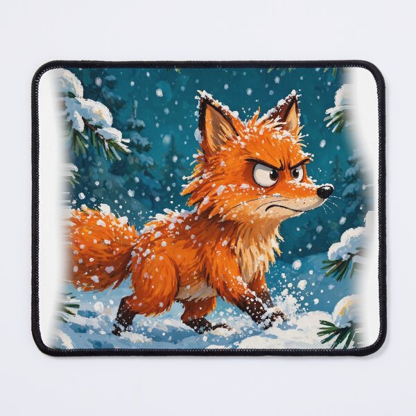 Item preview, Grumpy Winter Fox in Fresh Snow - Cute Woodland Animal Tee designed and sold by KERK Art and Design.