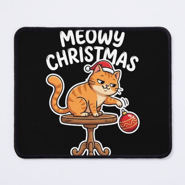 Item preview, Meowy Christmas Funny Cat Knocking Off Ornament designed and sold by TeNovaStudio ⭐⭐⭐⭐⭐.