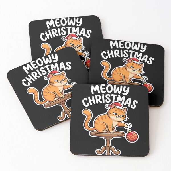 Item preview, Meowy Christmas Funny Cat Knocking Off Ornament designed and sold by TeNovaStudio.