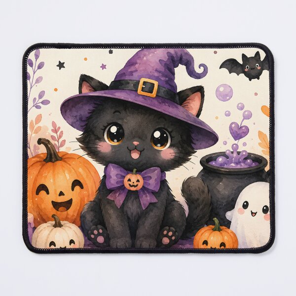 Item preview, Have a Meow-velous Halloween – Cute Black Cat Witch designed and sold by blankTeeShirt.