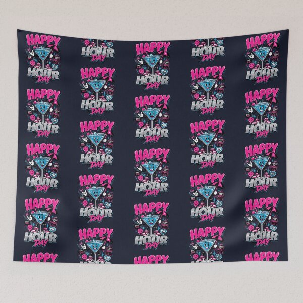 Item preview, Cute Y2K Kawaii Blue Martini Happy Hour Day designed and sold by CloudyCatArt.