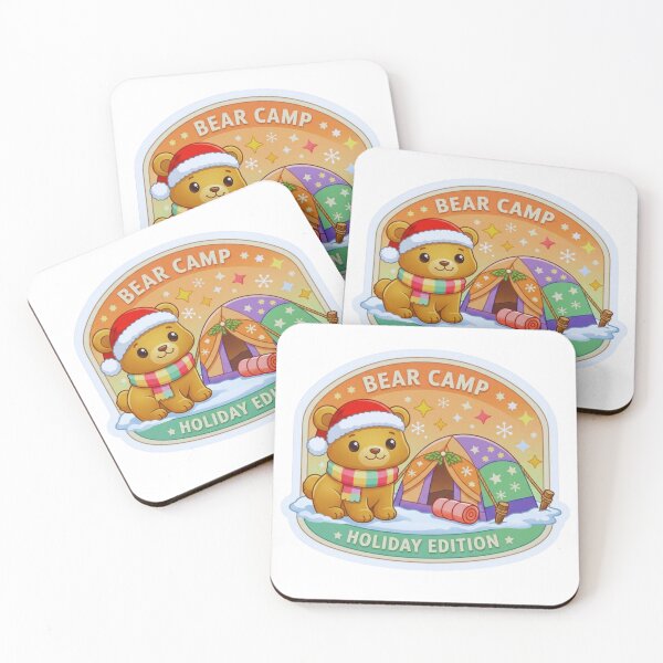 Item preview, Bear Camp Holiday Edition Pastel Outdoor Adventure Badge designed and sold by GabeMountainArt.