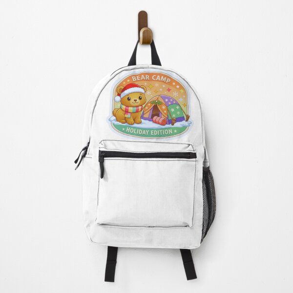 Item preview, Bear Camp Holiday Edition Pastel Outdoor Adventure Badge designed and sold by GabeMountainArt.