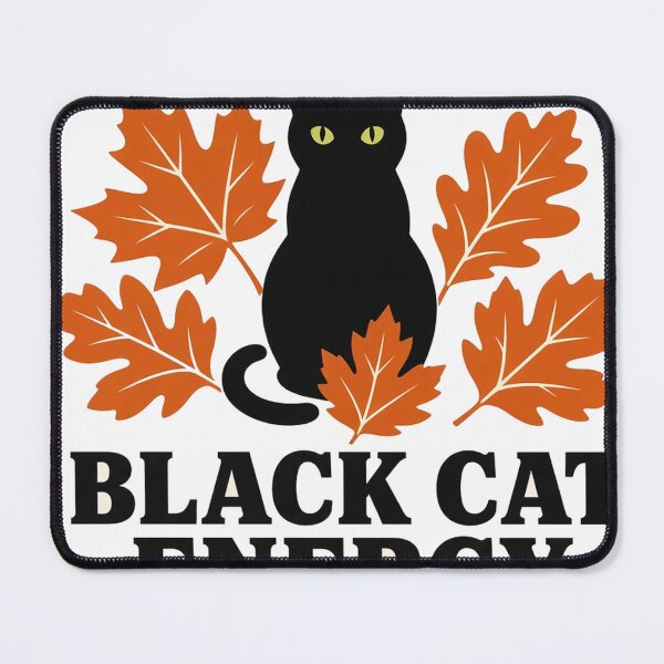 Item preview, Black Cat Energy Minimal Cat Silhouette Autumn Tee designed and sold by GSideArtStore.