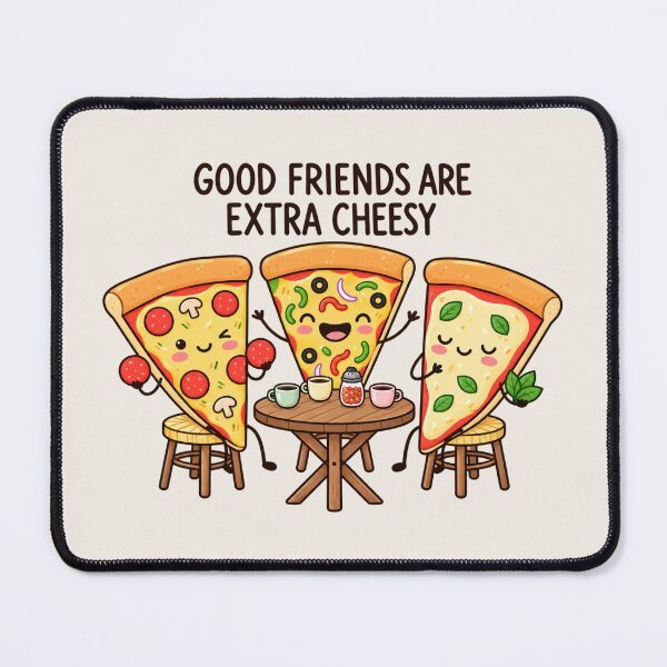 Item preview, Good Friends Are Extra Cheesy | Cute Pizza Friendship Art designed and sold by MrDev.