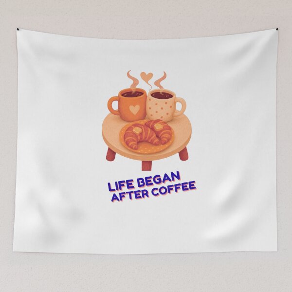 Item preview, Life Began After Coffee - Funny Coffee Lover Design designed and sold by walbayzon.