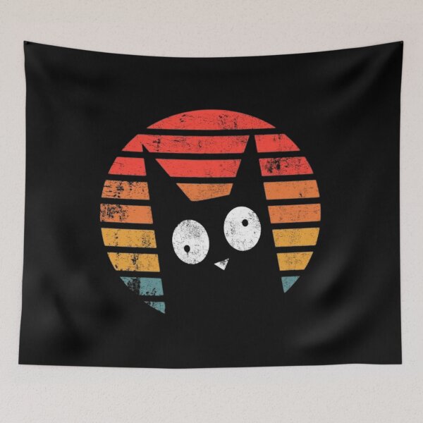 Item preview, Funny Retro Black Cat Autumn Halloween Vintage Sunset Design designed and sold by anemiche.