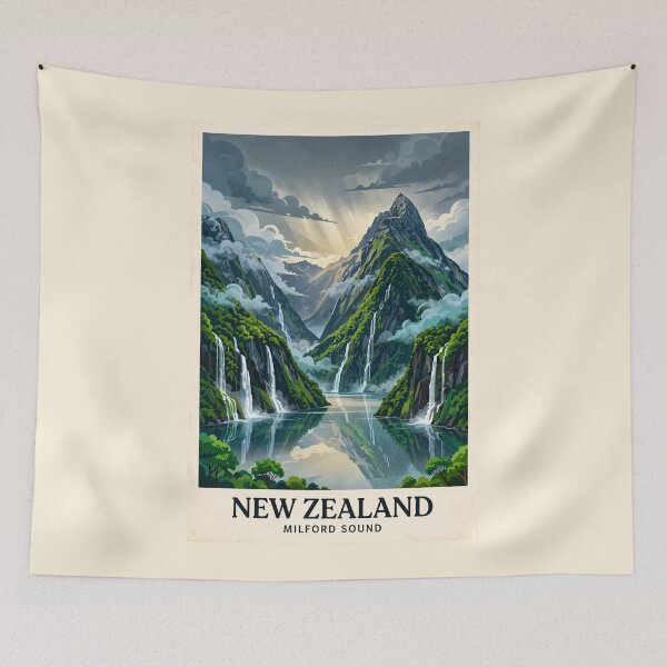Item preview, New Zealand — Milford Sound — A Rainy Journey Through a Wild Mountain Fjord designed and sold by DibujandoPorfa.