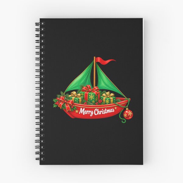 Item preview, Christmas Sailboat with Green Presents designed and sold by annenambiro.