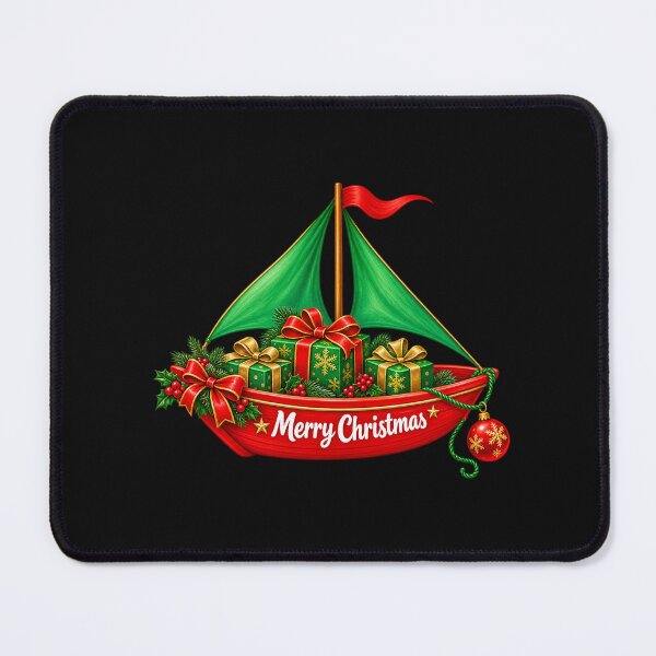 Item preview, Christmas Sailboat with Green Presents designed and sold by annenambiro.