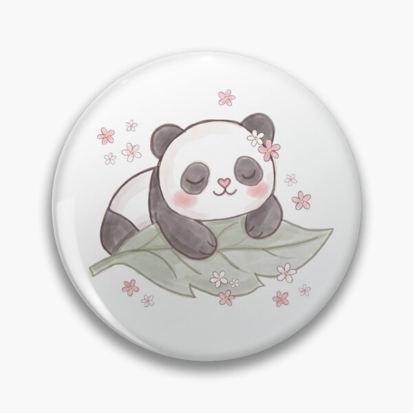Item preview, Sleeping Panda on Leaf Watercolor Kawaii Animal Illustration designed and sold by Divinedesignbydulce.