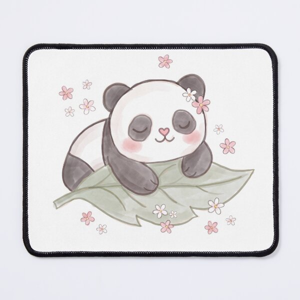Item preview, Sleeping Panda on Leaf Watercolor Kawaii Animal Illustration designed and sold by Divinedesignbydulce.