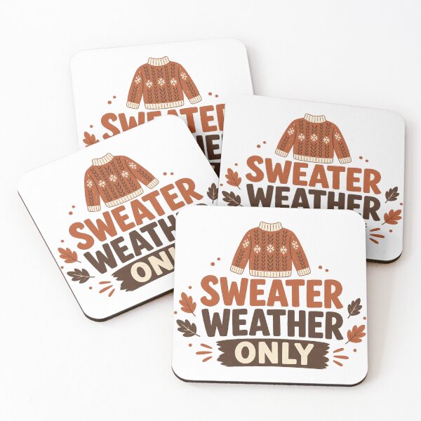 Item preview, Sweater Weather Only Cozy Knit Fall Typography Tee designed and sold by GSideArtStore.