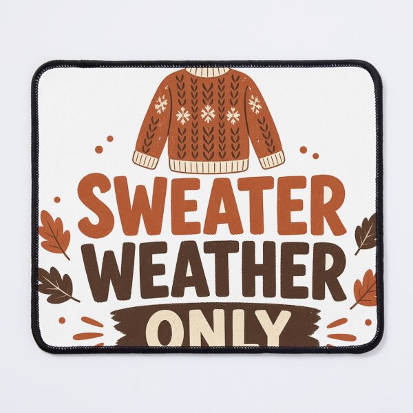 Item preview, Sweater Weather Only Cozy Knit Fall Typography Tee designed and sold by GSideArtStore.