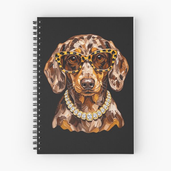 Item preview, Glam Dachshund Leopard Glasses Bling Dog Portrait designed and sold by AmiGraph.