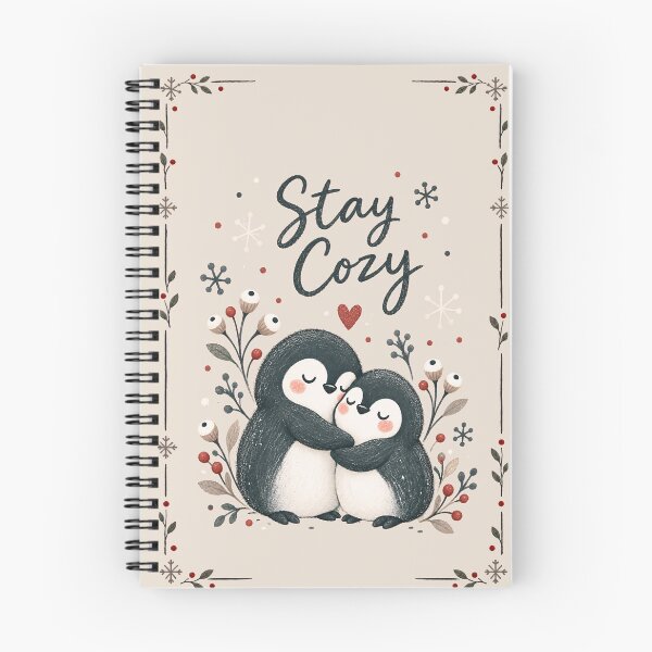 Item preview, Stay Cozy, Cuddling Penguins Winter Card designed and sold by VelvetClawStudio.