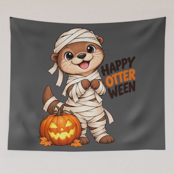 Item preview, FUNNY OTTER MEME COLLECTION - Happy Otterween Mummy Otter Halloween Pumpkin designed and sold by MiraLumeStudio.