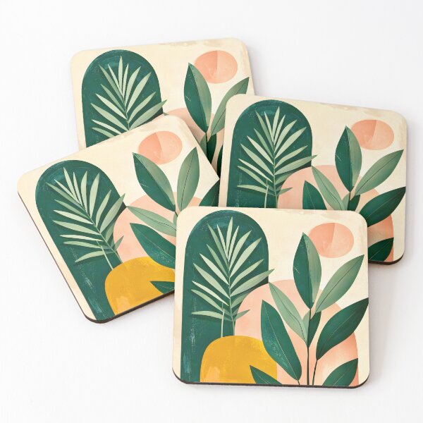 Item preview, Boho Terracotta Geometric Leaf Relief designed and sold by Vicky Brago-Mitchell®.