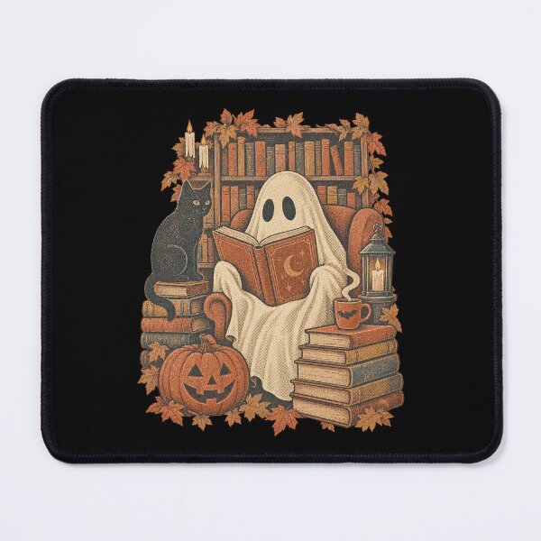 Item preview, Spooky Library Reading Ghost Armchair Books Cozy Tea Artwork designed and sold by yassin-stags.