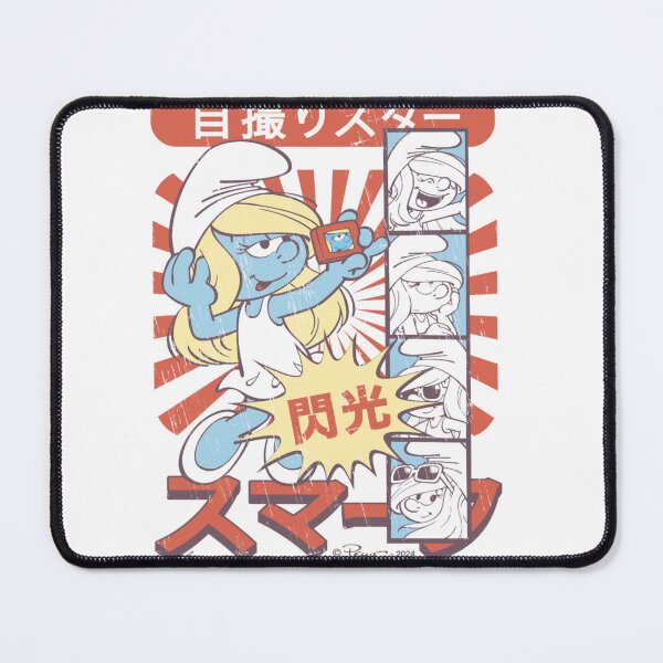 Item preview, The Smurfs Cute Cool Smurfette Vintage Kanji Chest Poster Essential designed and sold by circliqueart.