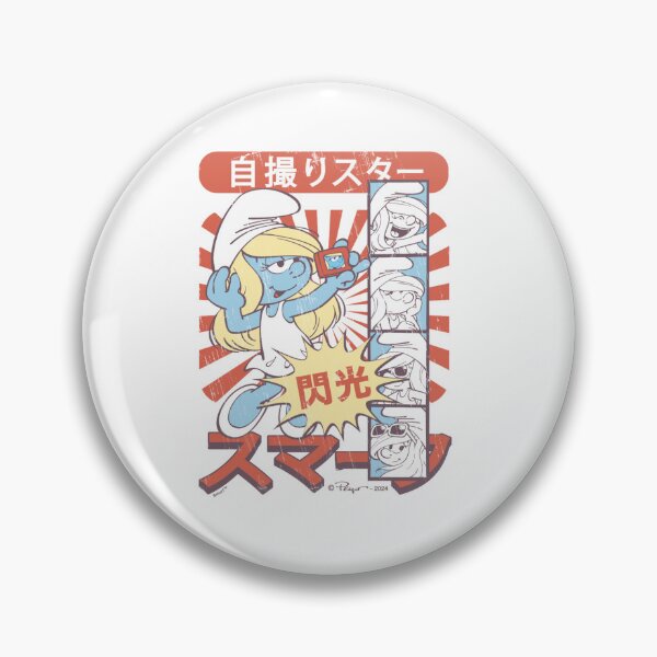 Item preview, The Smurfs Cute Cool Smurfette Vintage Kanji Chest Poster Essential  designed and sold by circliqueart.